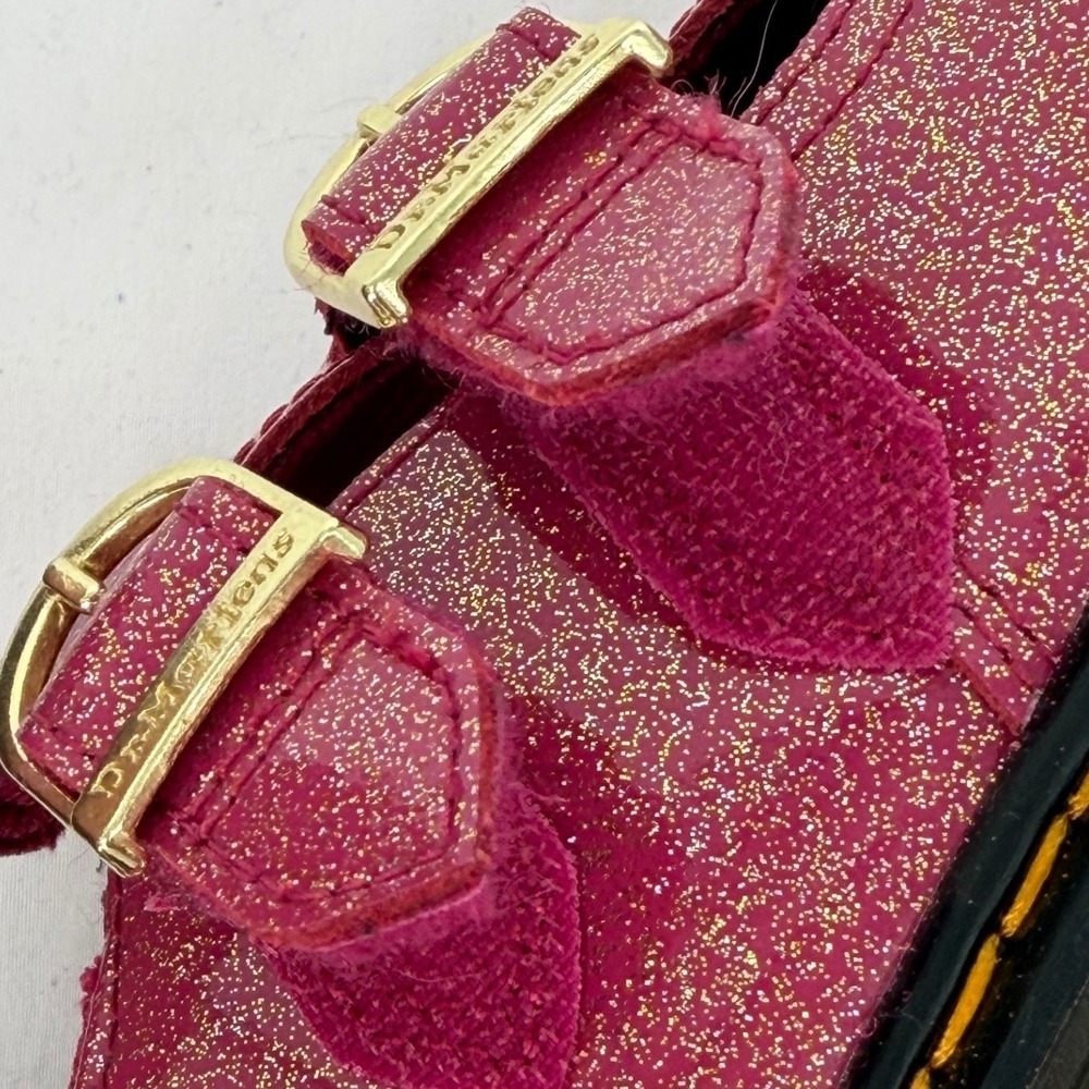 Dr. Martens 8065 Y Pink Glitter Mary Jane Double Strap Shoes 6 Whimsigoth 107-06 - Picture 9 of 16